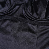 Solid Color Backless Bodysuit FL-80168