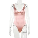 Solid Color Backless Bodysuit FL-80168