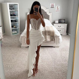 Sexy Split Lace Sling Maxi Dress FL-XY23247PF