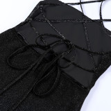 Knits Backless Sling Mini Dress FL-JY22286PF