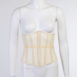 Mesh Wrap Chest Tank Tops FL-22513P