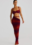 Solid Color Small Vest Long SKirt Two Piece Set GYME-K24D60325