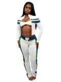 Contrast Color Zipper Sport Three Piece Pants Suit XMCS-K25L899