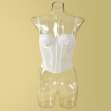 Lace Hollow Out See Through Sling Tops GNZD-Q01059J