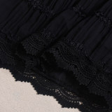 Hollow Out Tie Up Backless Tops Two Piece Skirts Set GNZD-51690SBD