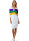 Color Block Shirt Neck Midi Dress GYXF-5188