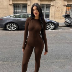 Long Sleeve Solid Color Skinny Jumpsuit GZJQ-D23Q39599