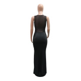 Sleeveless Mesh Patchwork Maxi Dress CYA-901953