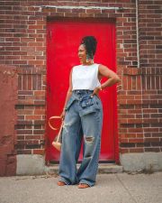Plus Size Retro Ripped Straight Leg Jeans GYLN-9037