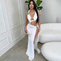 Backless Bandage Split Maxi Dress XEF-K25D70452