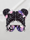 Kids Girl Cartoon Print T Shirt Camouflage Print Pants Suit GYMF-YM160