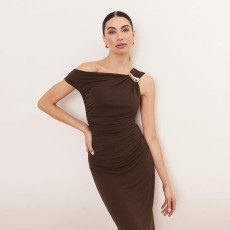 Slash Neck Solid Color Maxi Dress XEF-K25D69816