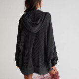 Solid Color Long Sleeve Hooded Coat GSZM-ZTP1387