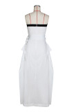 Single-breasted Wrap Chest Belt Maxi Dress ZSD-0760
