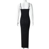 Sexy Backless Sling High Split Maxi Dress GNZD-51522DBD