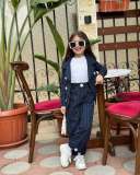 Kids Girls Stripe Blazer Two Piece Pants Set GYAY-8134