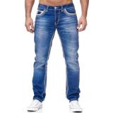Men's  Plus Size Slim Washed Solid Jeans XCFF-8878