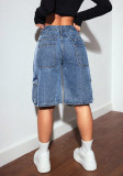 Fashion Loose Multi-pockets Denim Shorts GKNF-1385