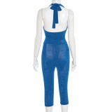 Solid Color Tie Up Backless Jumpsuit MXBF-J25JP239