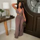V Neck Backless See Through Jumpsuit CYA-901980