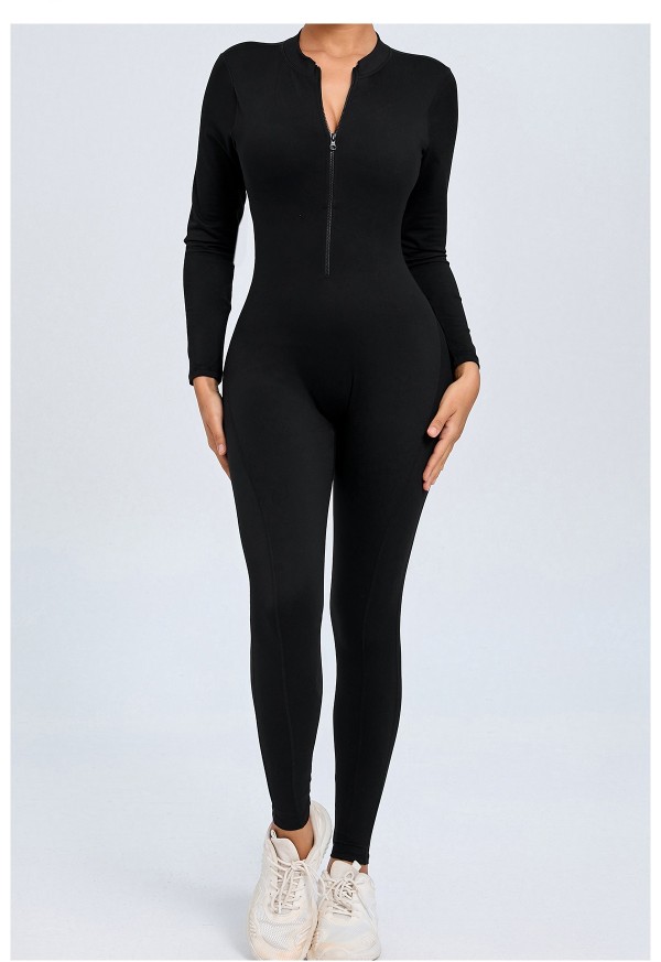 Zipper Long Sleeve Backless Jumpsuit GQSA-ZY02