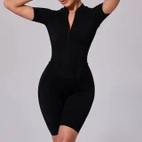 Short Sleeve Zipper Sport Skinny Romper GQSA-K0113