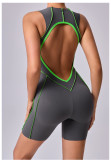 Line Splicing Sleeveless Sport Romper GQSA-11501