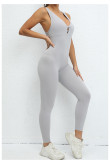 Sleeveless Solid Color Sport Skinny Jumpsuit GQSA-42015