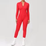 Long Sleeve Zipper Tight Backless Jumpsuit GQSA-25633