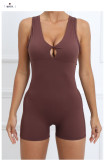 Sleeveless Solid Color Yoga Sport Romper GQSA-42016