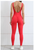 Backless Solid Color Sport Skinny Jumpsuit GQSA-7448