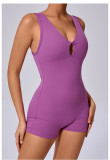 Sleeveless Solid Color Yoga Sport Romper GQSA-42016