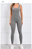 Backless Solid Color Sport Skinny Jumpsuit GQSA-7448
