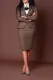 Plus Size Fashion Long-Sleeve Blazer and Pencil Skirt Suit GWTC-W0777