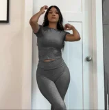 Solid Color Casual Two Piece Pants Set GWTC-W0719