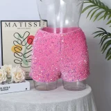 Sequin Leopard Print Shorts GYHF-51437PHD