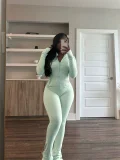 Sport Tight Long Sleeve Two Piece Pants Set GWTC-W0792