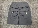 Long Sleeve V Neck Pleated Two Piece Pants Set GQSA-10109