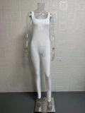 Plus Size Solid Color Square Neck Sport Jumpsuit GWTC-LTCX5203