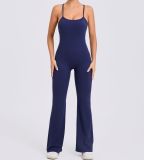 Solid Color Backless Sport Yoga Jumpsuit GQSA-44081