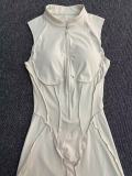 Sleeveless Solid Color Yoga Sport Romper GQSA-25700