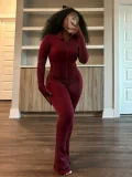 Sport Tight Long Sleeve Two Piece Pants Set GWTC-W0792