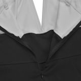 V Neck Black White Color Block Jumpsuit BY-7498