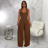 Sleeveless Backless Solid Maxi Dress YF-10884
