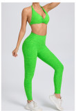 Halterneck Solid Tops Sport Yoga Pants Suit GQSA-74068/46442