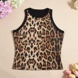 Leopard Print Sequin Tank Tops GYHF-51460TBD