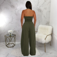 Sleeveless Backless Solid Maxi Dress YF-10884