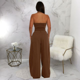 Sleeveless Backless Solid Maxi Dress YF-10884