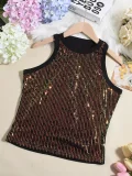 Leopard Print Sequin Tank Tops GYHF-51460TBD