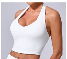Solid Color Halterneck Backless Sport Tank Tops GQSA-11359